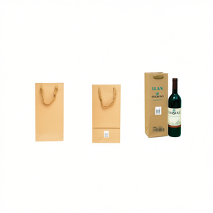 Sacchetto di Carta Kraft 17x9x35 Cm per Bottiglia di Vino, Borsa Regalo - Product Image 1