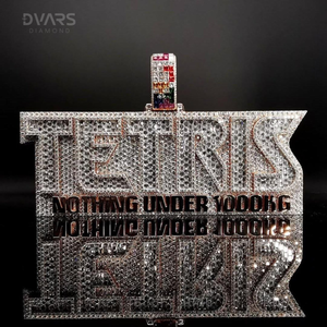 จี้เพชรโมอิสซาไนต์ VVS หรูหรา ชุบทอง พร้อมใบรับรอง สำหรับผู้ชาย สไตล์ฮิปฮอป ตัวอักษรแบบปักเต็มตัว  เงินแท้ 925 - Product Image 5