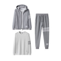 Ensemble de survêtement en coton épais personnalisé pour homme, style streetwear décontracté à capuche, vente en gros
