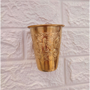 Wholesale Pure Brass Filter Coffee Dabara Set With Hand Painted Floral Design Indian Coffee <b>Cup</b> And <b>Saucer</b> Kitchen Tableware - Product Image 6