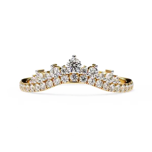 Anillo de Diamantes Cultivados en Laboratorio con Corona Curva, Oro Sólido de 10K, 14K, 18K, Unisex, Tiara, Anillo de Boda, Certificado IGI, Joyería Fina, Regalo - Product Image 3