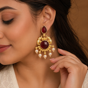 MOQ disponible, boucles d'oreilles pendantes ethniques indiennes traditionnelles fantaisie pour femmes |   Fabricant direct d'usine |   En stock - Product Image 4