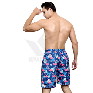 Short de bain pour homme à imprimé montgolfière bleue, séchage rapide, cordon de serrage, taille mi-haute, avec poches latérales - Product Image 4