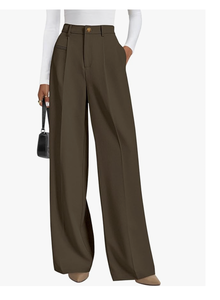 Pantalon large pour femme de qualité supérieure, taille haute, coupe ample, longueur intégrale, pantalon de mode confortable pour tous les jours - Product Image 4