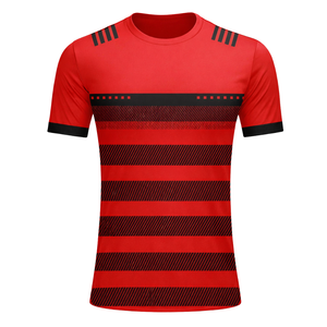 Maillot de football Finlande rouge et noir, léger, respirant, anti-humidité, uniforme d'entraînement sportif pour équipe - Product Image 2