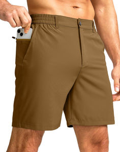 Shorts de golf pour hommes, coupe ajustée, décontractés, en maille douce et extensible, 95% polyester, 5% élasthanne, prix imbattable - Product Image 1