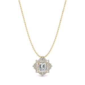 REYES Collares con Colgante de Moissanita de Corte Esmeralda de 25.22 Quilates en Oro Sólido de 14K y 18K, Joyería Fina para Mujer, Regalo de Boda, Gran Venta - Product Image 1