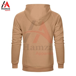 Sudadera con capucha Beige informal de invierno para hombre, mezcla de algodón suave, jersey de lana 320 GSM, Capucha con cordón, puños acanalados, bolsillo de canguro - Product Image 2