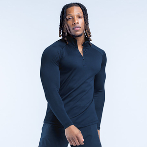 Camiseta de compresión para hombre con cuello alto y cremallera de un cuarto, transpirable, para correr al aire libre, ropa deportiva, camisetas de gimnasio para hombre al por mayor - Product Image 3