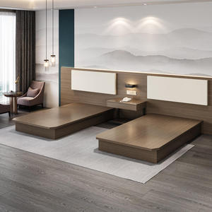 Cadre de lit double king size en teck massif moderne, écologique et durable, pour appartement, hôtel, villa, ensemble de meubles de chambre à coucher Java - Product Image 4