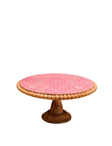 Support à gâteau classique rose en tapisserie, support à cupcakes en bois de mangue, détachable avec socle rond, présentoir de table pour décorer les gâteaux - Product Image 6