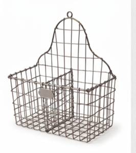 Premium Metal <b>Wire</b> Storage <b>Basket</b> <b>Hanging</b> Rectangle Shape Rustic Style Multi-Purpose Neatening Organizer For Home - Product Image 1