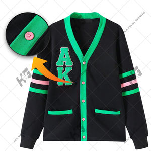 Suéter Casual para Mujer, Estilo Universitario, con Letras Bordadas en Chenilla, Cuello Redondo, Manga Tres Cuartos - Product Image 1