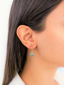 Pendientes colgantes de aguamarina, piedra de nacimiento de marzo, plata de ley 925, chapados en oro de 14 quilates, piedra preciosa azul, regalo para ella - Product Image 6