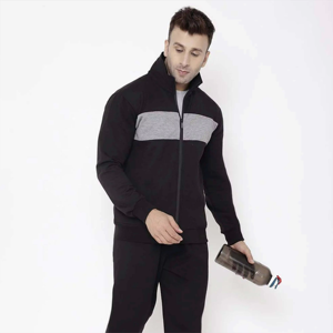 Ensemble décontracté pour homme : sweat à capuche zippé à manches longues, coupe ajustée, couleur unie, imprimé délavé, pour sports d'hiver - Product Image 2