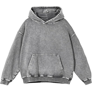 Sudadera con Capucha Casual de Invierno de Calidad Premium, Lavado Ácido Personalizado, Estilo Oversize Vintage Streetwear, con Cremallera, Efecto Desgastado por el Sol, Ligera, Talla XS - Product Image 5