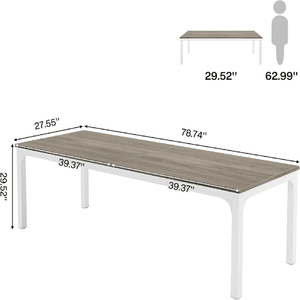 Tavolo per Laptop in Legno Massello, Scrivania per Computer per Casa e Ufficio, Superficie in Acciaio Inossidabile per Edifici Commerciali - Product Image 2