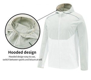 Men's Windproof Hooded Zipper <b>Jacket</b> Color Blocking Sporty Autumn Wear Polyester <b>Slim</b> <b>Fit</b> - Product Image 2