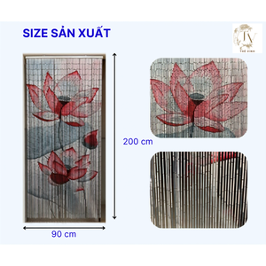 Luxury Handmade Bamboo Beaded Curtain with Lotus Flower Design Decorative Door Hanging Room Divider Vietnam manufacturer - Product Image 3