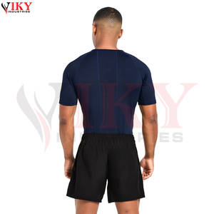 Conjunto Deportivo 2026 Azul Marino: Camiseta de Compresión y Pantalones Cortos Negros de Secado Rápido y Transpirables para Gimnasio, Fitness y Entrenamiento - Product Image 2