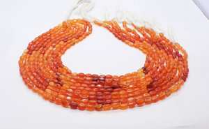 Perles ovales lisses en cornaline naturelle AAA 5x7MM, perles de pierre précieuse cornaline dégradée, brin de perles de cornaline unies de 16 pouces pour bijoux - Product Image 5