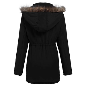 Chaqueta Parka de Invierno para Mujer, Cuero Genuino, Estampado Animal, Capucha con Detalles de Piel, Resistente al Viento, Transpirable, Manga Larga, Relleno de Algodón, Gruesa y Cálida - Product Image 3