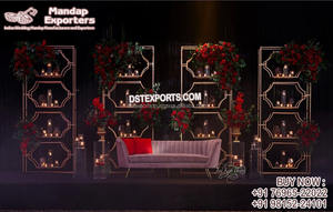 Encantadores paneles láser para la decoración de la función de la boda Decoración de la boda árabe Paneles láser dorados Maravillosa decoración de fondo de la boda - Product Image 5