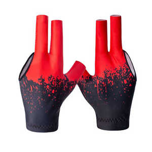 Red Black Splatter Half Finger Billiards <b>Glove</b> Unisex Billiard <b>Pool</b> <b>Gloves</b> Three Fingers Durable Double Stitching Snooker Cue - Product Image 1