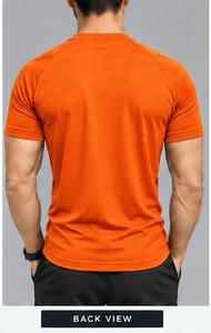 Men's <b>Orange</b> Quick Dry Sporty <b>T</b>-<b>Shirt</b> Crew Neck Solid Color Knitted 95% Cotton Eco-Friendly Silk Screen Printed Summer Fitness - Product Image 3