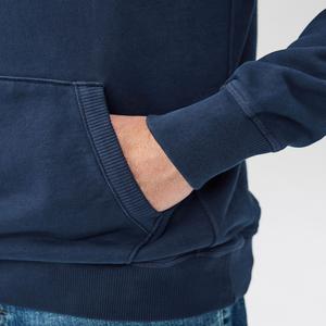 Sweat-shirt à capuche pour homme avec poche, coupe slim, pull-over en molleton, couleur bleue - Product Image 4