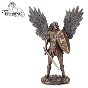 VERONESE DESIGN MASTER PIECE ST MICHAEL RELIGIOUS SMALL SIZE <b>HAND</b>-PAINTED ARTISTIC RESIN Figurine for HOME DECORATION - Product Image 5