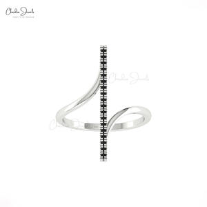 Anillo de Diamante Negro Natural de Corte Redondo de 1.20MM, con Micropavé en Oro Sólido de 14k, Anillo de Fiesta, Joyería de Cóctel, Venta al Por Mayor - Product Image 2