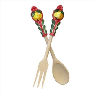 Natural wooden <b>salad</b> spoon fork set <b>salad</b> server utensils eco friendly wood kitchen serving set - Product Image 6
