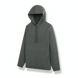 <b>Men's</b> Oversized Pullover Hoodie Charcoal <b>Grey</b> Cotton Fleece Kangaroo Pocket Drawstring Casual Streetwear Winter <b>Sweatshirt</b> - Product Image 1