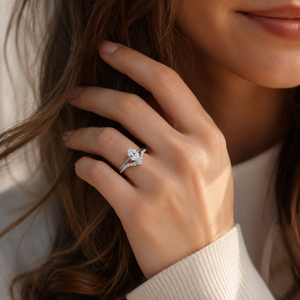 Anillo de Compromiso de Moissanita de Seis Puntas, Corte Ovalado Clásico, Anillo de Aniversario de Diamantes, Plata de Ley 925, Conjunto de Anillos de Boda - Product Image 3