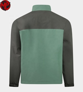 เสื้อแจ็คเก็ตกันลมสำหรับผู้ชาย แบบมีซิปเต็มตัว คอตั้ง สไตล์สปอร์ต สำหรับกิจกรรมกลางแจ้ง สีเขียวดำ ระบายอากาศได้ดี กันน้ำ กันฝน - Product Image 6