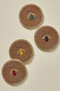 Sous-verre brodé coloré avec perles et points artistiques, fait main, pour la décoration intérieure moderne - Product Image 5