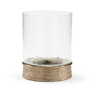 Porte-bougie moderne en métal doré, cylindre en verre, support élégant et minimaliste pour bougies pilier, idéal pour la décoration intérieure, les mariages et Noël - Product Image 4
