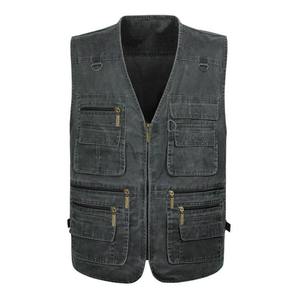 Custom Manufacturer Men's Vintage Winter Canvas Denim Jackets High Quality Vest Zipper <b>Jean</b> Jacket for Men - Product Image 6