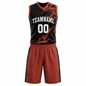 Conjunto de Camiseta de Voleibol Personalizada Negra y Roja, Sin Mangas, de Malla Transpirable, para Adultos, Unisex, Ajuste Atlético, Ropa Deportiva para Equipos - Product Image 1