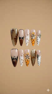 เล็บ<span class=keywords><strong>ปลอม</strong></span>ทำมือสุดหรู ลายดอกไม้ 3 มิติ ลายเสือ ลายตาแมว เล็บ<span class=keywords><strong>ปลอม</strong></span>แบบยาวทรงสติลเลตโต ใช้ซ้ำได้ ติดกาวสำหรับผู้หญิง - Product Image 2