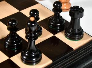 Luxury 4.25 King 1950 Dubrovnik Bobby Fischer <b>Chess</b> <b>Set</b> Weighted Ebony And Distressed Antique <b>Wood</b> Pieces At Best Price - Product Image 5