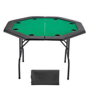 Tavolo da Poker Pieghevole per 8 Giocatori, Ottagonale da 48 Pollici, Portatile per Giochi e Svago, con Bordi Imbottiti e Portabicchieri - Product Image 1