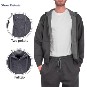 Men's Winter Hoodies Sweat Suit 100% Cotton Fleece Heavyweight Tracksuits Pakistan Custom Printing Jogging Hoodie Set Custom - Product Image 5