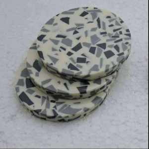 Posavasos de Hueso Incrustado con Piedra para Tazas de Té, Posavasos Bicolor para Café, Posavasos de Hueso Incrustado para Cerveza / Producto en Venta - Product Image 1