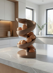 Support à œufs décoratif en bois avec pilier surélevé, organisateur de rangement pour œufs, pour table de petit-déjeuner, garde-manger, décoration de cuisine de style ferme - Product Image 2