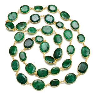 Collier en rubis de haute qualité de 32 pouces avec sertissage sans fin, en laiton plaqué or, style vintage chrétien, pour soirée, unisexe - Product Image 2