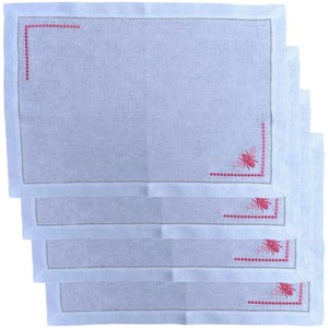 Custom Wholesale Embroidery Plant Pattern Luxury Linen <b>Placemat</b> & Napkin Set Handmade Washable Home Wedding Events - Product Image 3