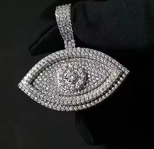 Pendentif unisexe en moissanite VVS1 de 10 mm avec argent 925, bijoux hip-hop fins et élégants pour hommes et femmes - Product Image 1