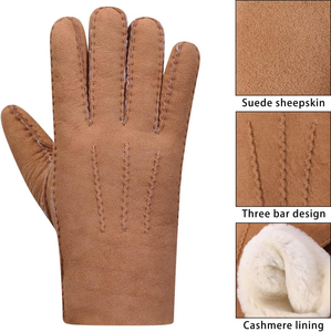 Gants en laine unie pour femmes, vente en gros |   Gants décontractés tricotés chauds pour l'hiver, longueur poignet |   Logo personnalisé OEM et ODM - Product Image 5